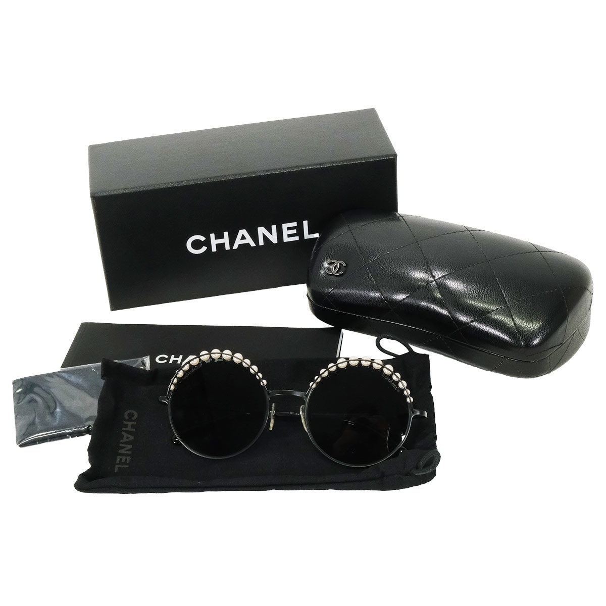 CHANEL シャネル サングラス ラウンドシェイプ アイウェア パール