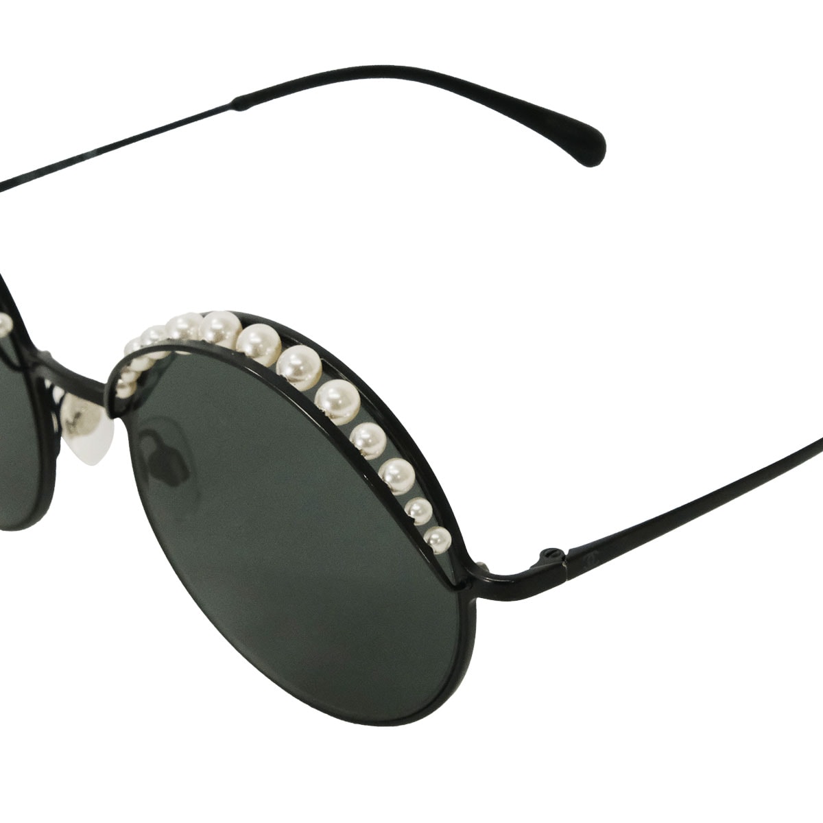 CHANEL ラウンド型サングラス ブラック/ブラウン CHANEL（シャネル） サングラス 4282 レディース ボストン型 オーバル