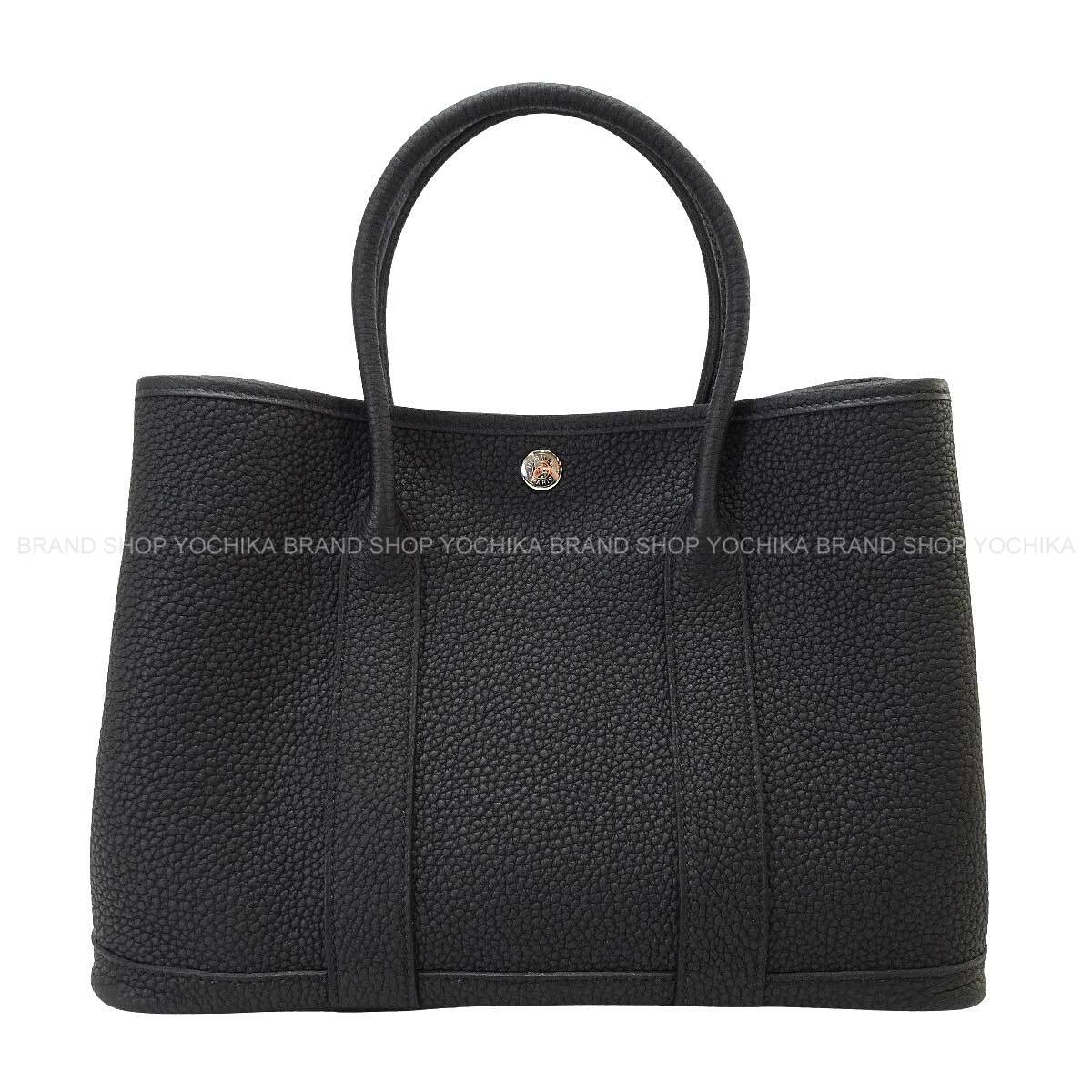 HERMES エルメス トートバッグ ガーデンパーティ 30 TPM 黒 (ブラック