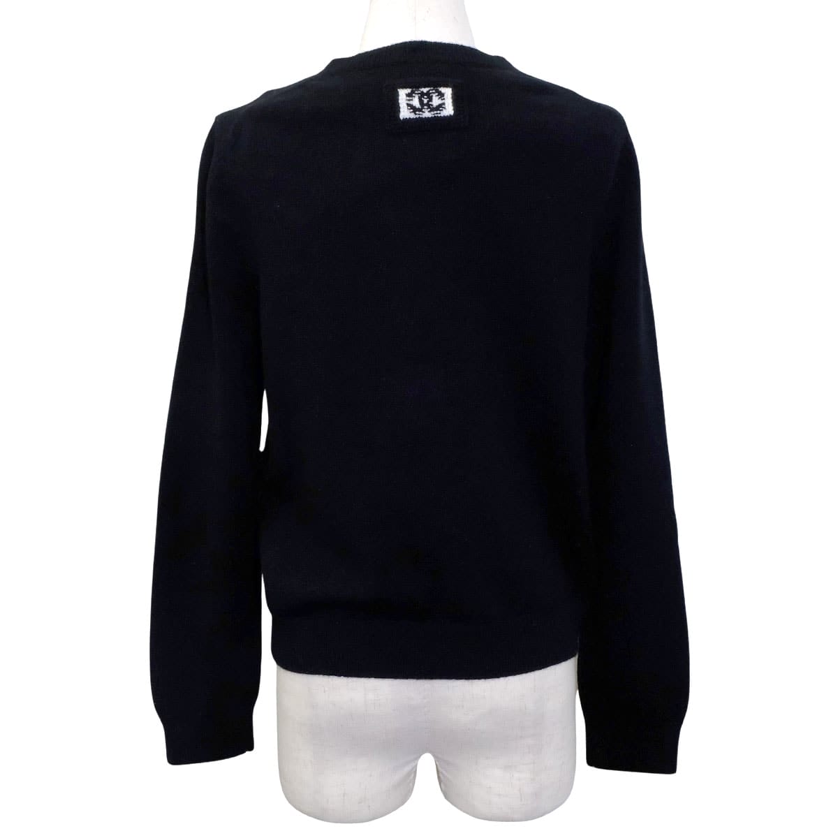 CHANEL 黒 半袖　カシミヤ100 38 中古・古着通販】CHANEL (シャネル) ツイード切替カシミヤ半袖ニット
