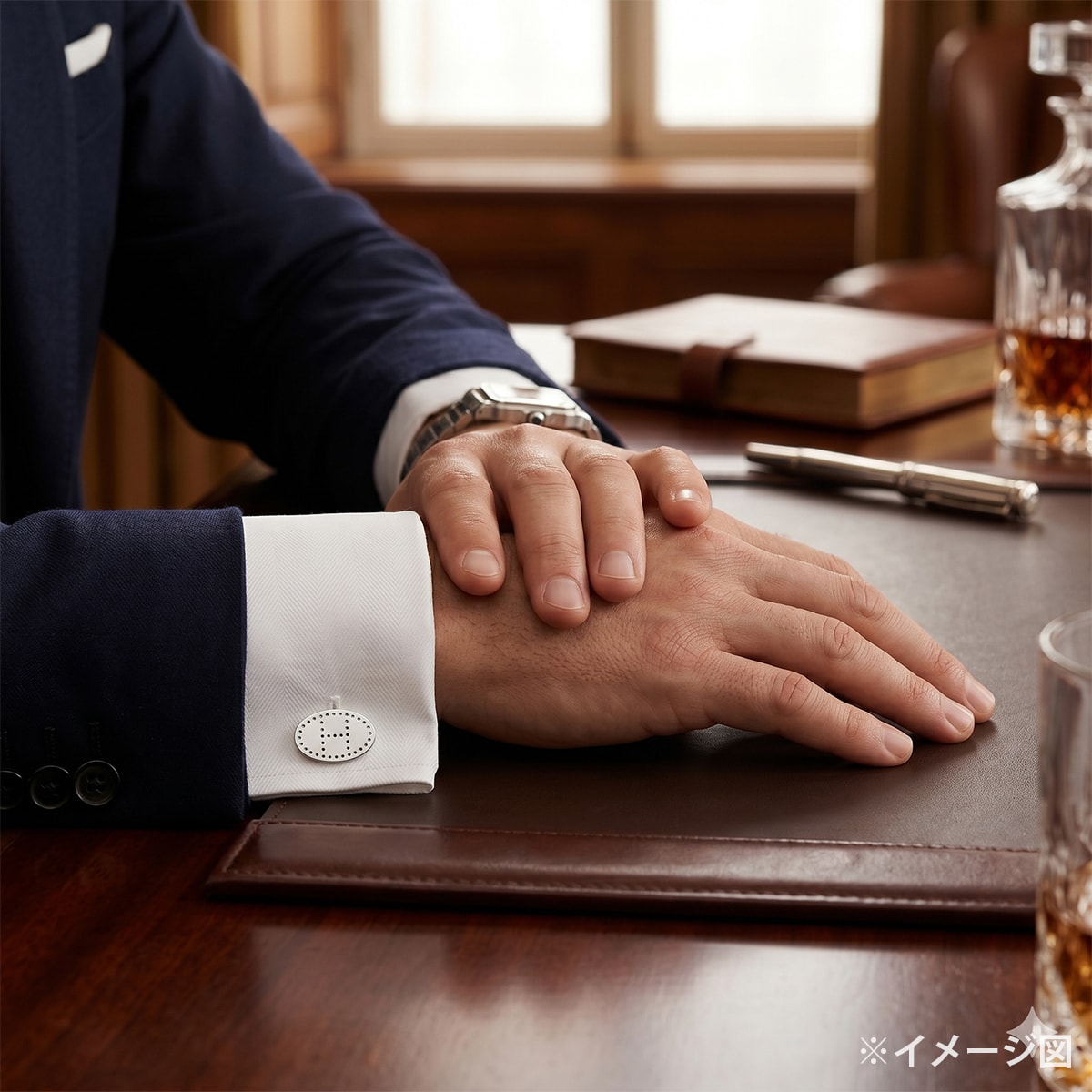 HERMES エルメス カフス エヴリン パンチング シルバー925 (SV925