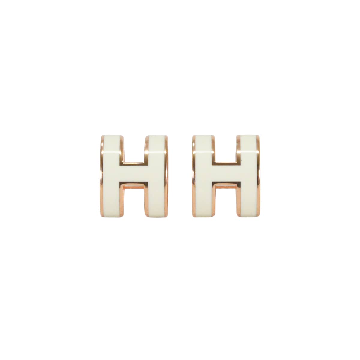HERMES エルメス ピアス ミニ ポップアッシュ イヤリング 白 (ホワイト