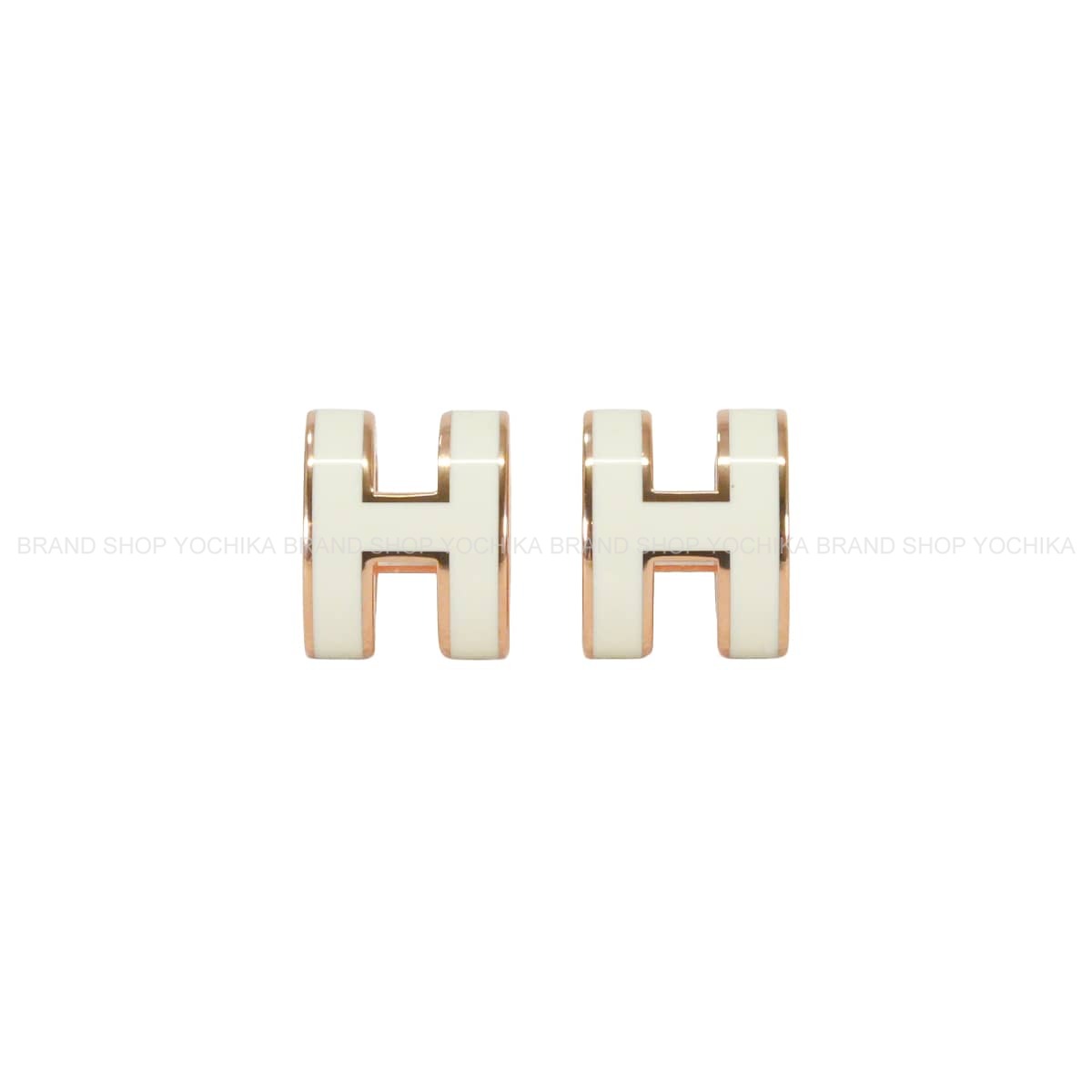 HERMES エルメス ピアス ミニ ポップアッシュ イヤリング 白 (ホワイト
