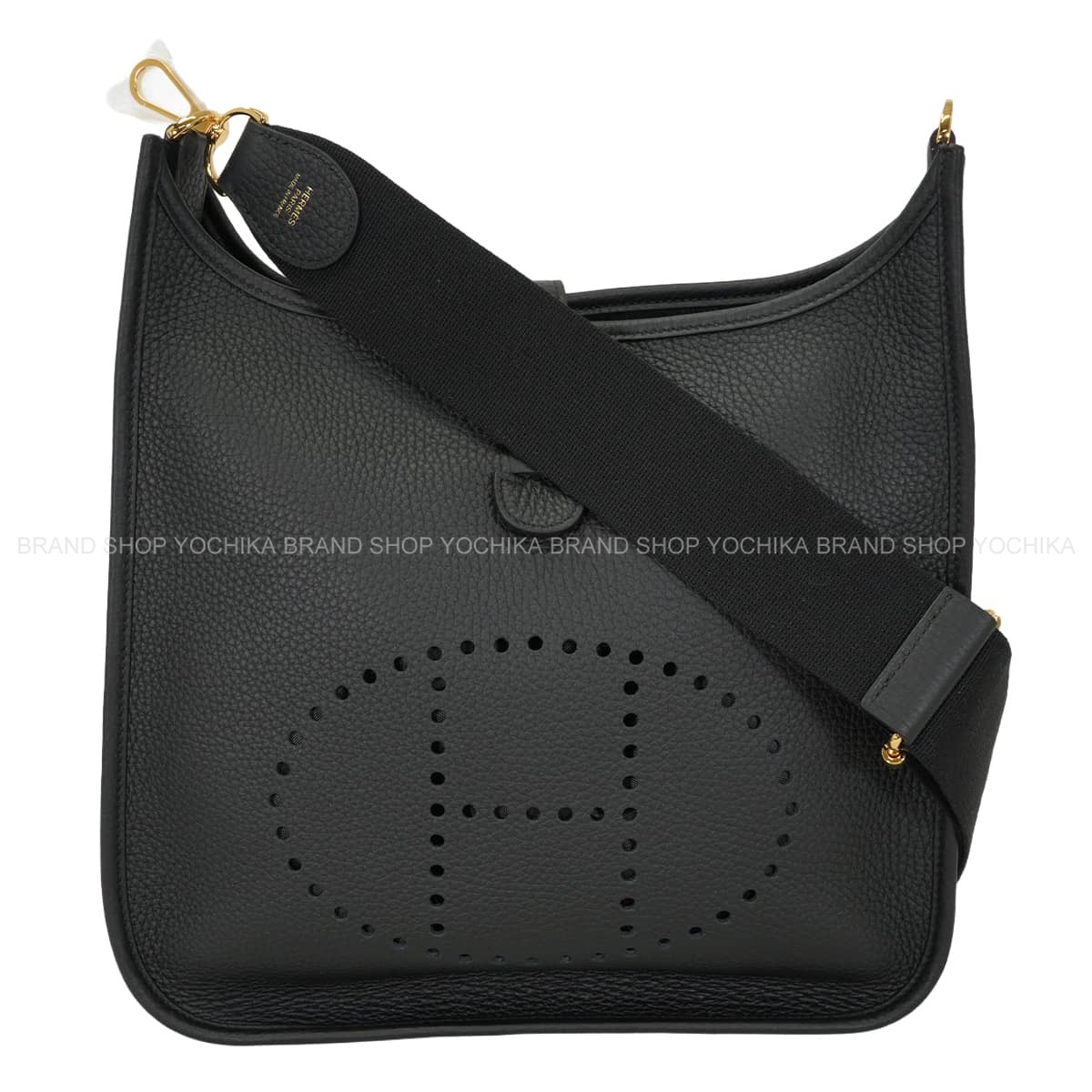 HERMES エヴリンI GM ショルダーバッグ 黒 ゴールド金具 □A刻印 HERMES エルメス ショルダーバッグ エヴリン(エブリン) 29 PM 黒