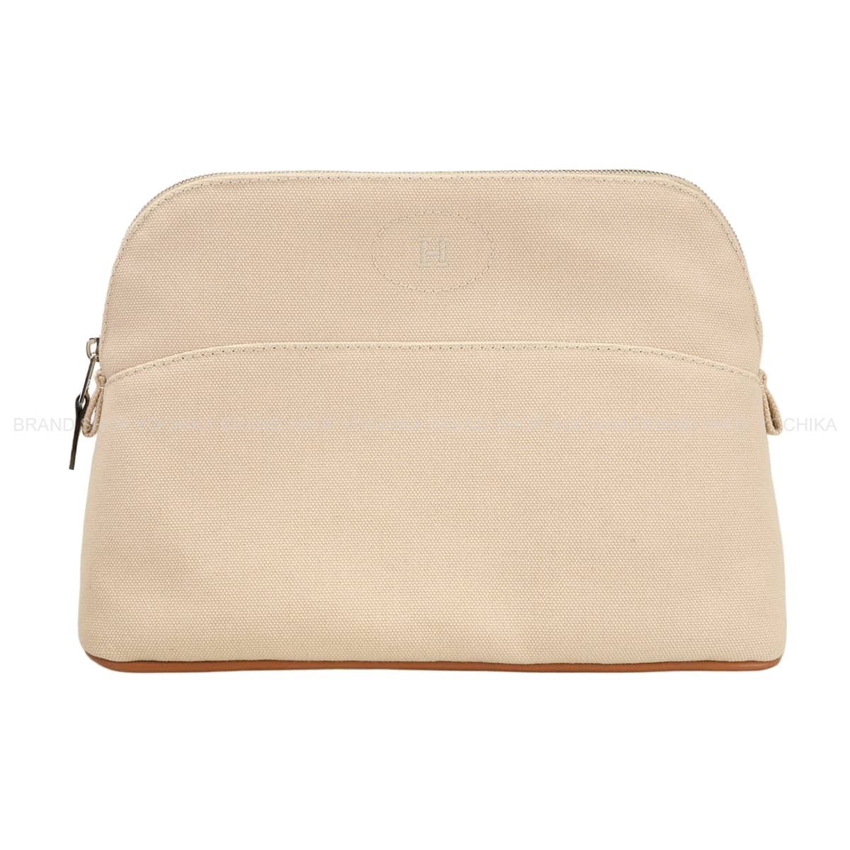【美品】エルメスHERMES 大きめボリードポーチGM HERMES エルメス ポーチ ボリードポーチ 31 GM ナチュラル コットン100