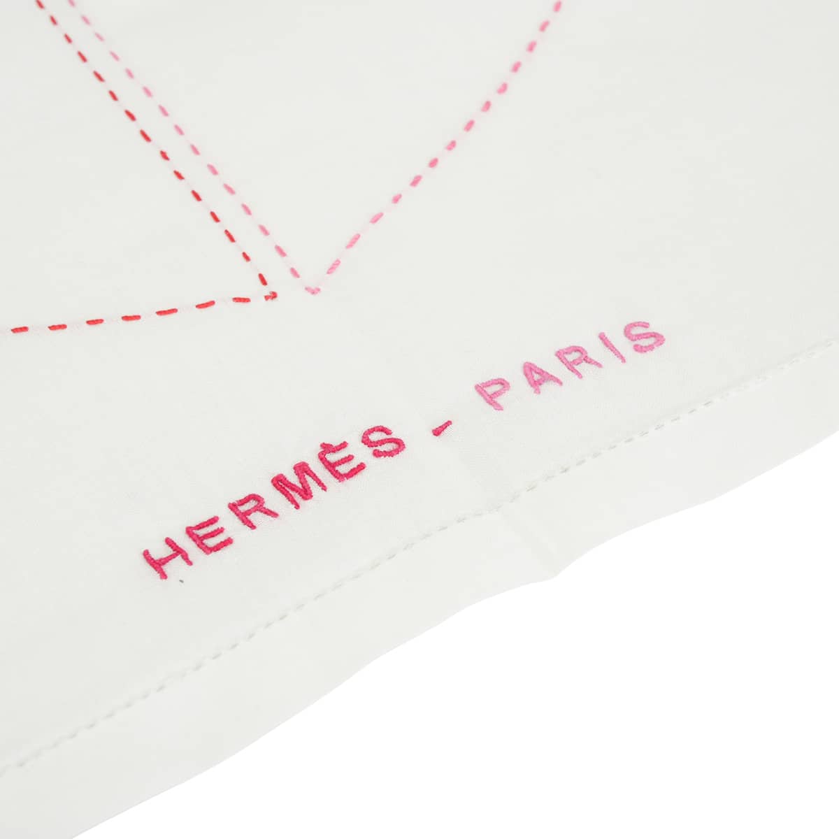 HERMES エルメス ハンカチ ホースラブ 刺繍 白 (ホワイト)/レッド