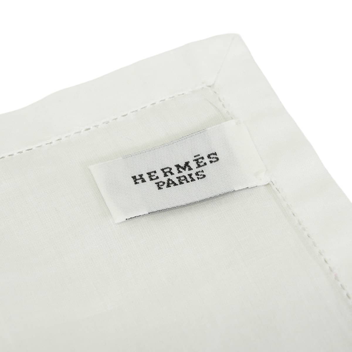 HERMES エルメス ハンカチ ホースラブ 刺繍 白 (ホワイト)/レッド