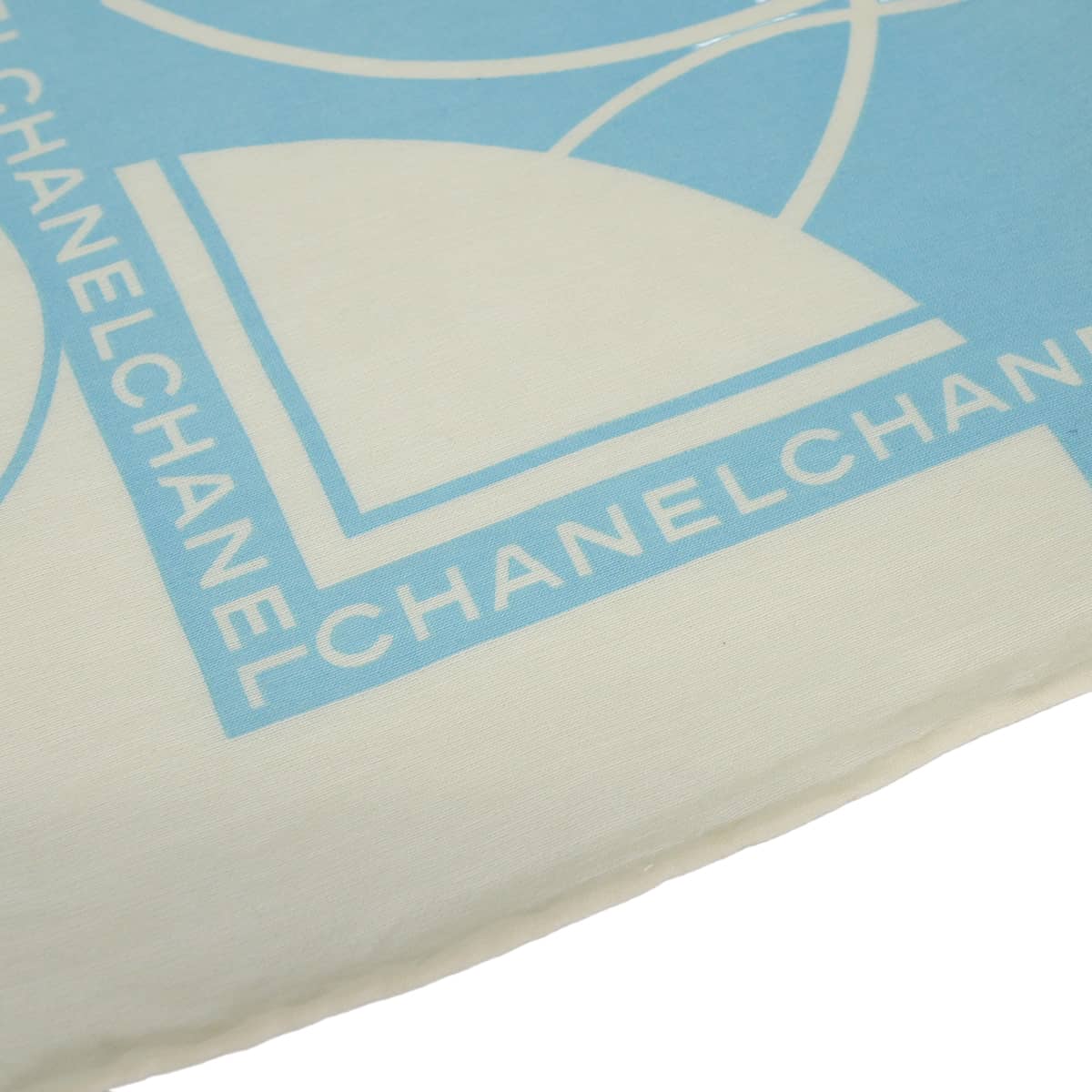 CHANEL シャネル ハンカチ ココマーク 白 (ホワイト)/ブルー コットン