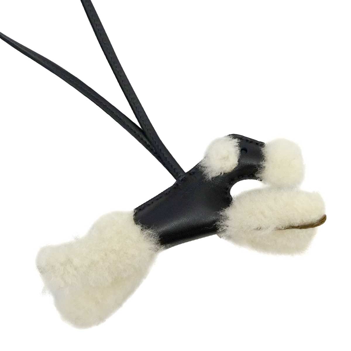 HERMES エルメス バッグチャーム バディ 犬 黒 (ブラック)/エクリュ