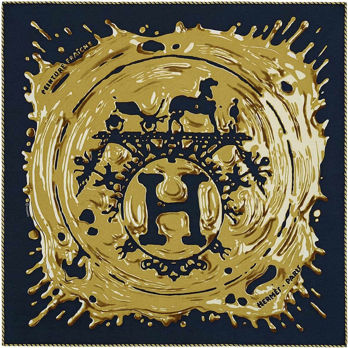 2022年春夏 HERMES エルメス スカーフ カレ45 ガヴロッシュ ペンキ