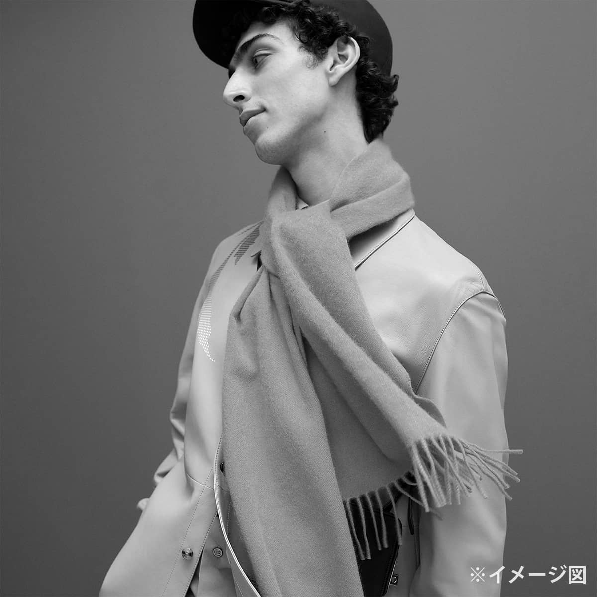 HERMES エルメス マフラー ユニ ブロデ ローズショッキング カシミヤ