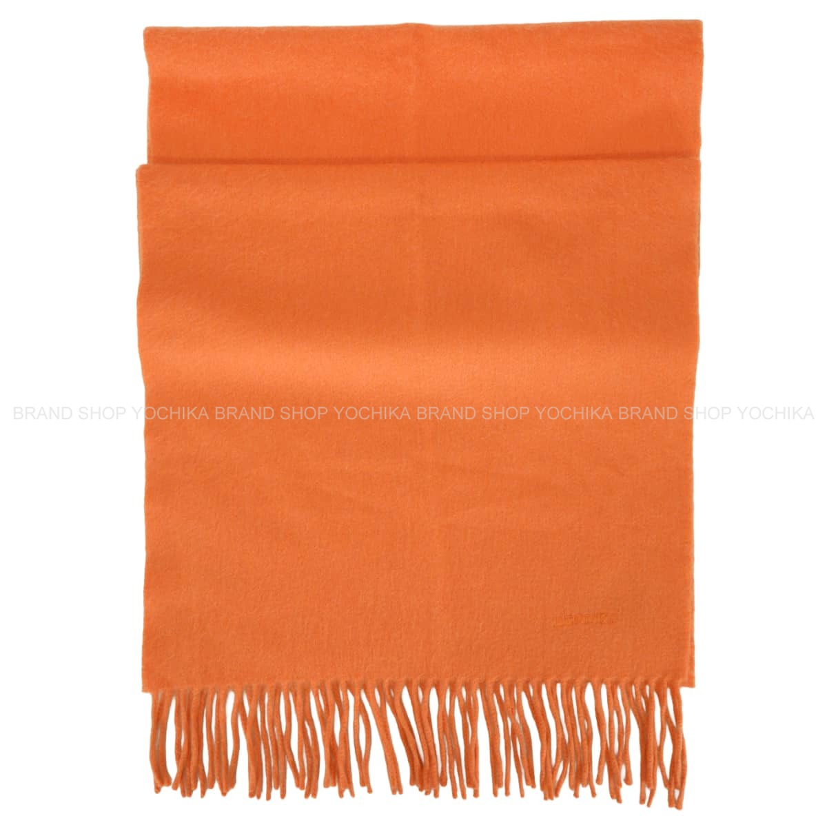 HERMES エルメス マフラー ユニ ブロデ オレンジ カシミヤ 新品未使用
