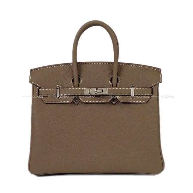 HERMES エルメス ハンドバッグ バーキン25 エトープ トゴ シルバー金具 新品同様【中古】