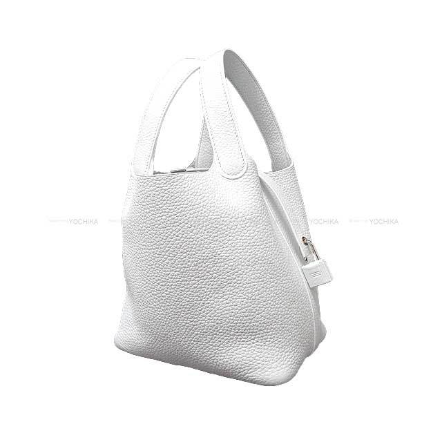 HERMES エルメス ハンドバッグ ピコタンロック 18 PM 白(ホワイト) トリヨン (内側起毛) シルバー金具 新品