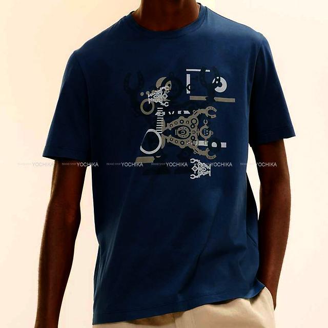 エルメス メンズ 半袖 Tシャツ ”ハロー ミスター ファリエール” アマンド コットン#S 新品